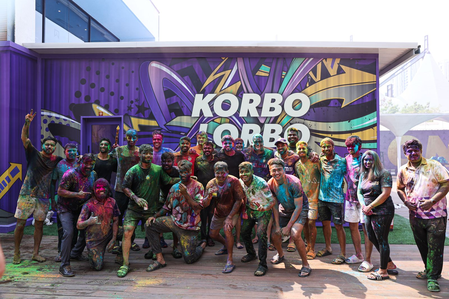 IPL 2025: KKR players and coaching staff celebrate Holi at training camp