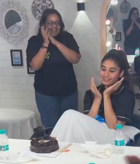 Rasha Thadani’s birthday celebration begins early with a sweet surprise on the set