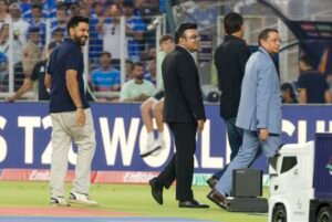 T20 WC: Amit Shah attends IND-NZ final with son Jay Shah and family