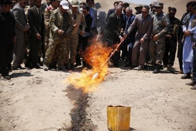 Police set ablaze illegal drugs in Eastern Afghanistan