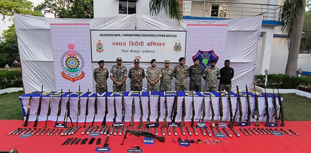 Chhattisgarh: Security forces dismantle Maoist logistics in Bijapur with massive seizure of cash, weaponry