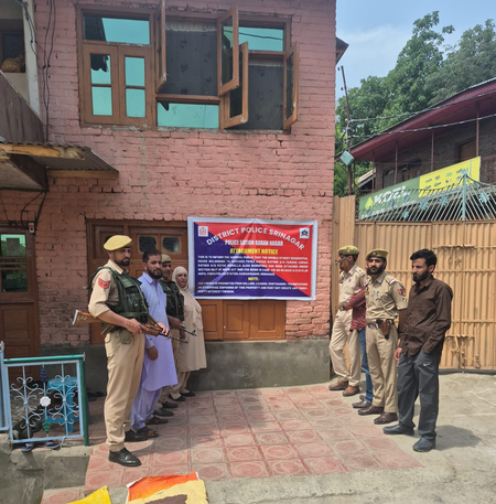 J&K: Police in Srinagar attaches drug peddlers’ property valued at Rs 5 crore