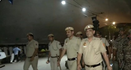 Delhi Police conducts flag march ahead of Bakrid