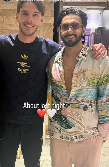 Ranveer Singh poses with Arsenal star Declan Rice amid ‘Don 3’ row