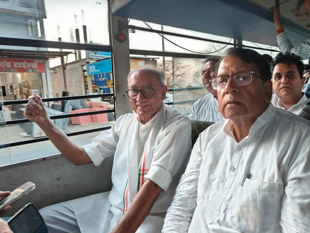 NEET paper leak: Digvijaya Singh, other Congress leaders detained during protest in Bhopal
