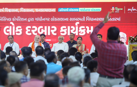 Gujarat: HM Amit Shah holds ‘Lok Darbar’ in Gandhinagar, reviews civic matters