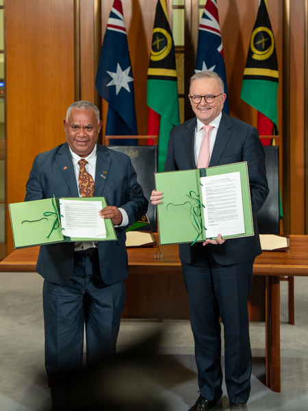 Building ‘stronger and more secure Pacific’, Australia and Vanuatu sign agreement barring foreign military bases