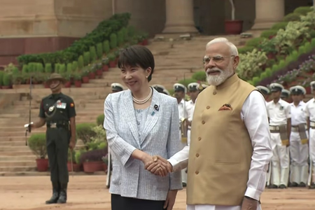 Japanese PM Takaichi accorded ceremonial welcome at Rashtrapati Bhavan