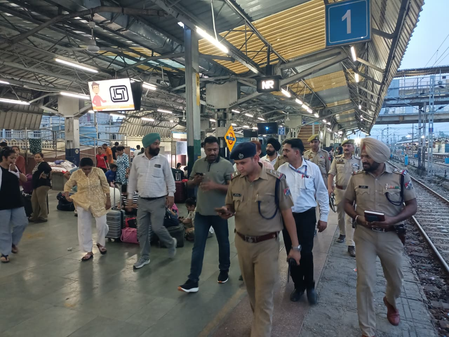 Jammu railway station full decked up to welcome SANJY-2026 Yatris