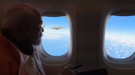 Five Indonesian fighter jets escort PM Modi’s aircraft as he departs after successful visit