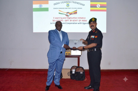 India gifts laptops, books and video conference equipment to Uganda