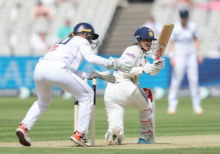 One-off Test: England fight back after Smriti, Harmanpreet, Deepti fifties, leave historic game in balance (Ld)