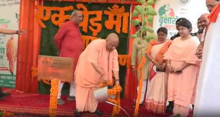 CM Yogi launches UP’s mega tree plantation drive, sets target of 35 crore saplings