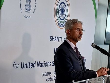 EAM Jaishankar launches India’s bid for UNSC Election with 6-point manifesto centered on ‘Shanti’ (Lead)