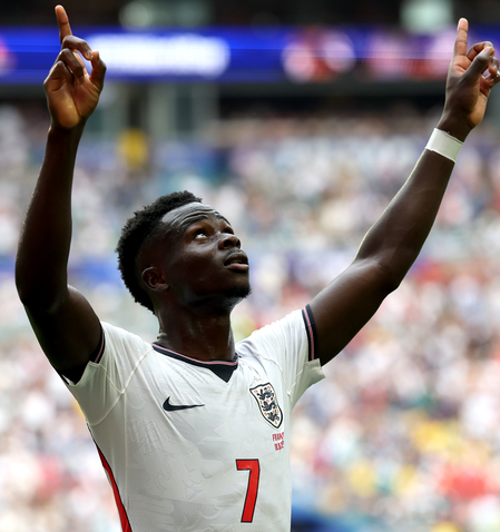 Saka ‘proud’ to join ‘elite club’ of England’s World Cup hat-trick scorers