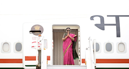 President Murmu emplanes for state visits to Moldova, North Macedonia, Romania