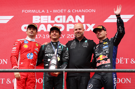 Formula 1: Antonelli hunts down Leclerc to win Belgian GP
