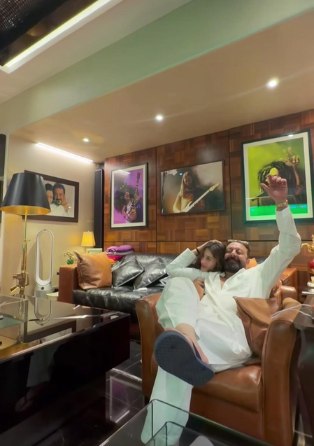 Maanayata Dutt shares glimpse of Sanjay Dutt’s FIFA World Cup family night with twins