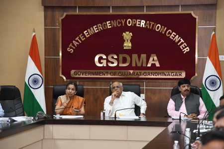 Gujarat CM chairs late-night rain review; Dy CM heads to flood-hit Valsad