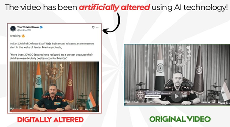 Jantar Mantar protests: Govt debunks Pak accounts spreading fake AI-generated video of CDS Gen Subramani