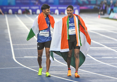 CWG 2026: Defence Min Rajnath Singh congratulates Gavit, Mohammed Basil on 1-2 finish