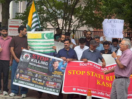 Protest held outside Pakistan Embassy in Washington over escalating unrest in PoK