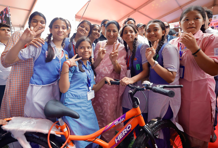 Delhi CM Rekha Gupta distributes bicycles to over 3,000 girl students