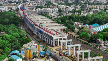 Vadodara bullet train station takes shape as slab casting done, steel erection underway