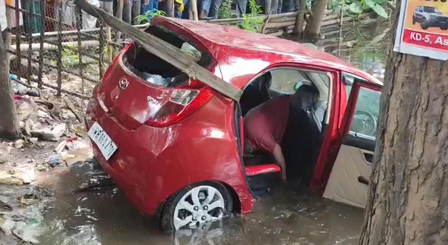 Bengal: Woman dies after car falls into pond while learning to drive