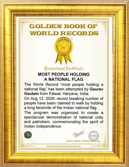 Tiranga march, massive flag display secure two ‘Golden Book of World Records’