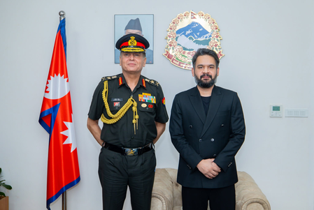 Indian Army Chief Dhiraj Seth calls on Nepal PM Balendra Shah