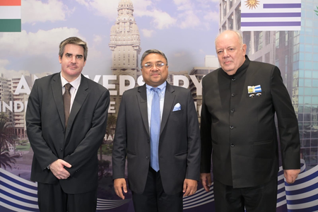 MEA Secretary attends Uruguuay’s National Day celebrations, reaffirms commitment to strengthen ties