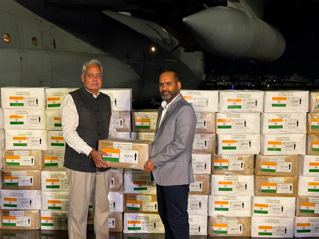 India hands over 10‑tonne flood relief aid to Nepal