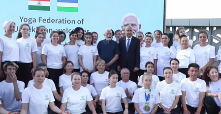 PM Modi participates in Yoga Session in Tashkent