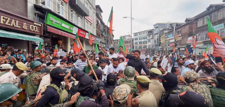 NC, BJP stage protests against each other in Srinagar; J&K Police foil marches