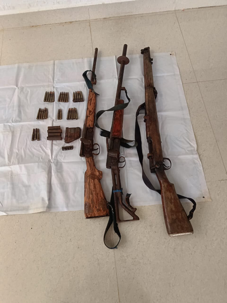 Old Naxal weapons, explosives unearthed in Chhattisgarh’s Narayanpur forest
