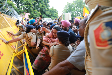 Akali Dal activists seek bribery case registration against Punjab CM’s wife