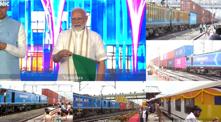 PM Modi unveils Rs 35,000 Cr projects in Vadodara; marks completion of Western Dedicated Freight Corridor