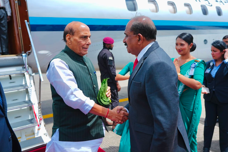 Rajnath Singh arrives in Sri Lanka, set to hold talks on defence and maritime cooperation
