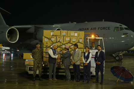 India hands over relief and rescue items to Nepal Minister