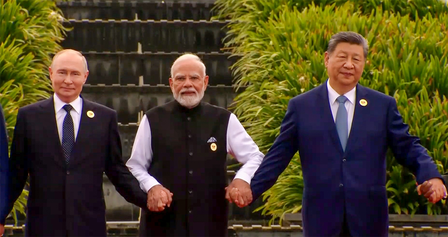 PM Modi’s warm camaraderie with Putin, Xi on full display at BRICS Summit