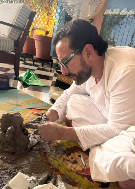 Kareena Kapoor shares glimpse of Saif Ali Khan making Ganpati idol at home on Ganesh Chaturthi