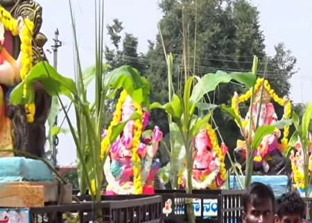 Karnataka’s Maddur wears festive look as 108 Ganesh idols set for immersion amid tight security