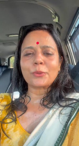 Trinamool MP Mahua Moitra faces egg attack during party meeting in Bengal’s Nadia
