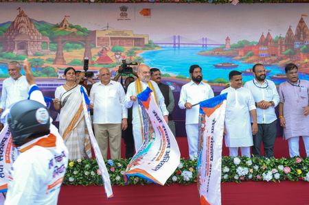 HM Shah flags off ‘Vadnagar to Varanasi’ bike yatra on PM Modi’s 76th birthday