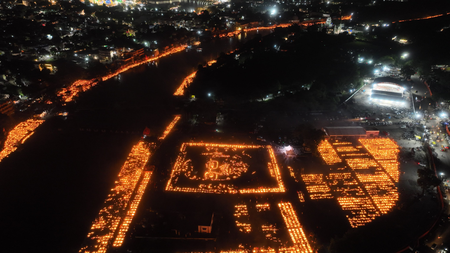 3.55 crore lamps illuminate MP on PM Modi’s birthday, Ujjain sets world record