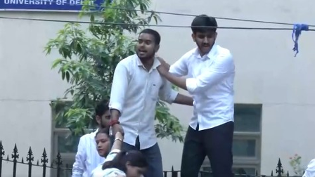 ABVP stages protest amid DUSU polls, accuses NSUI of rigging