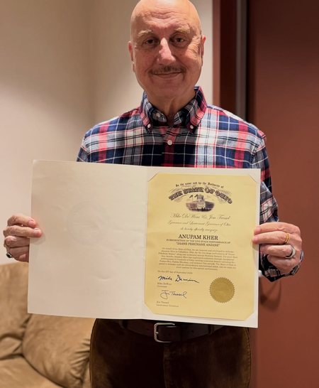 Anupam Kher feted by State of Ohio for his four-decade journey in cinema
