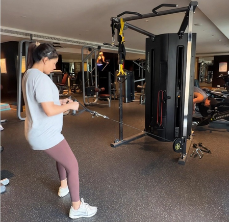 Samantha Ruth Prabhu performs seated cable rows in third trimester, says ‘please don’t make me get up’