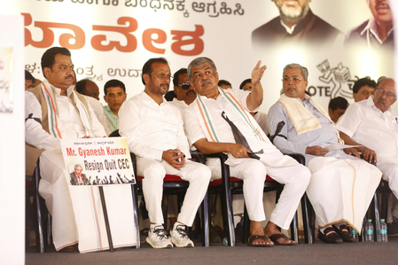 Karnataka Congress protests at Freedom Park, demands CEC’s resignation